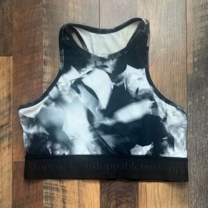 Unstoppable Black and White Sports Bra